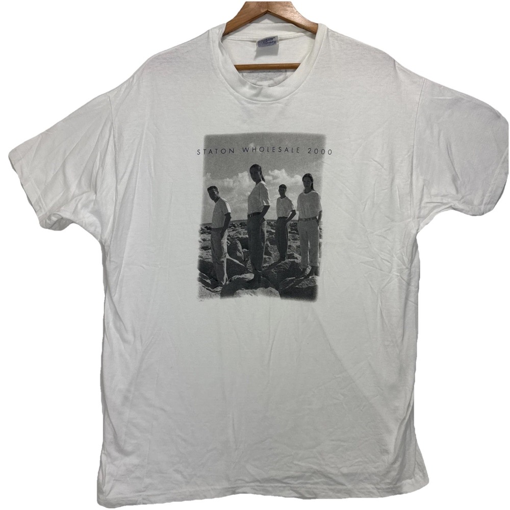 VTG Y2K Hanes Beefy Staton Wholesale 2000 Graphic Tee White sz XL‎
